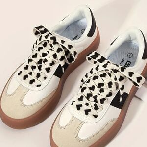 Stylish Women's White and Black Sneakers